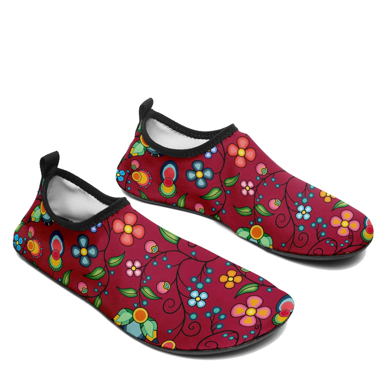 Floral Bounty Magenta Kid's Sockamoccs Slip On Shoes