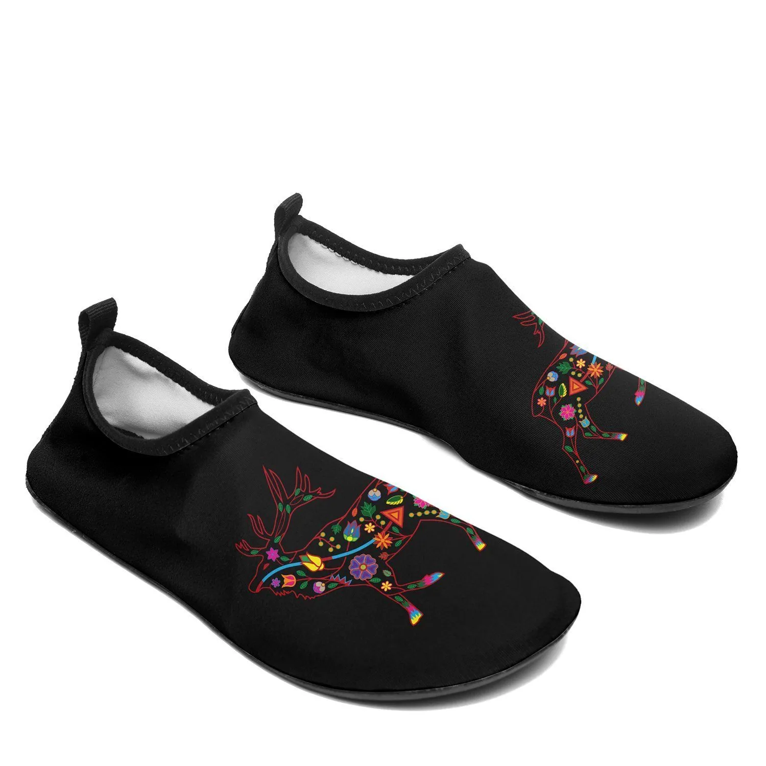 Floral Elk Sockamoccs Kid's Sockamoccs Slip On Shoes