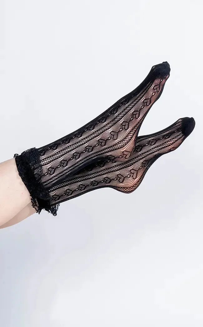 Frills n Thrills Black Ankle Socks