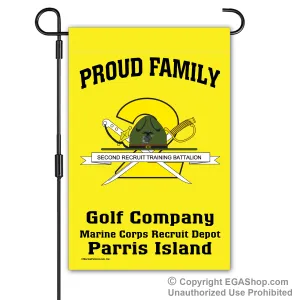 Garden Flag: Golf 2nd BTN Crest Proud Family (Parris Island)