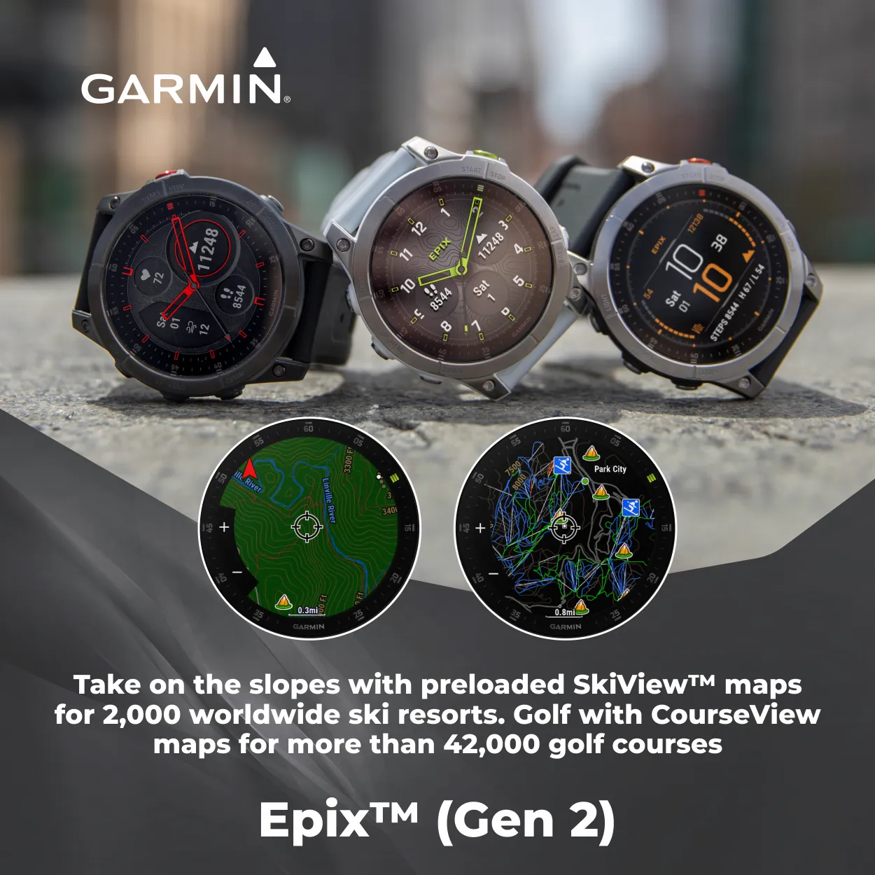 Garmin EPIX (Gen 2) Smartwatch with AMOLED display (010-02582-10)