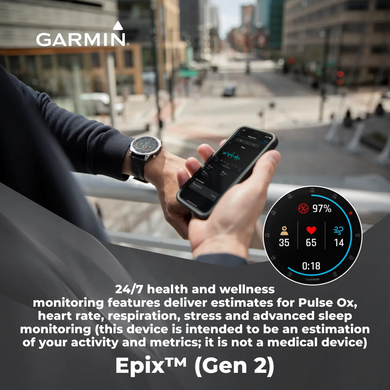 Garmin EPIX (Gen 2) Smartwatch with AMOLED display (010-02582-10)