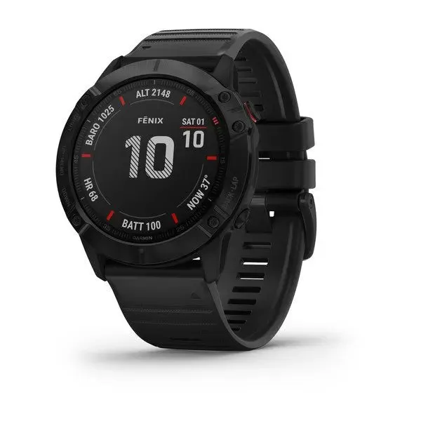 Garmin® Fenix® 6x Pro Mens Smartwatch - Black with Black Band