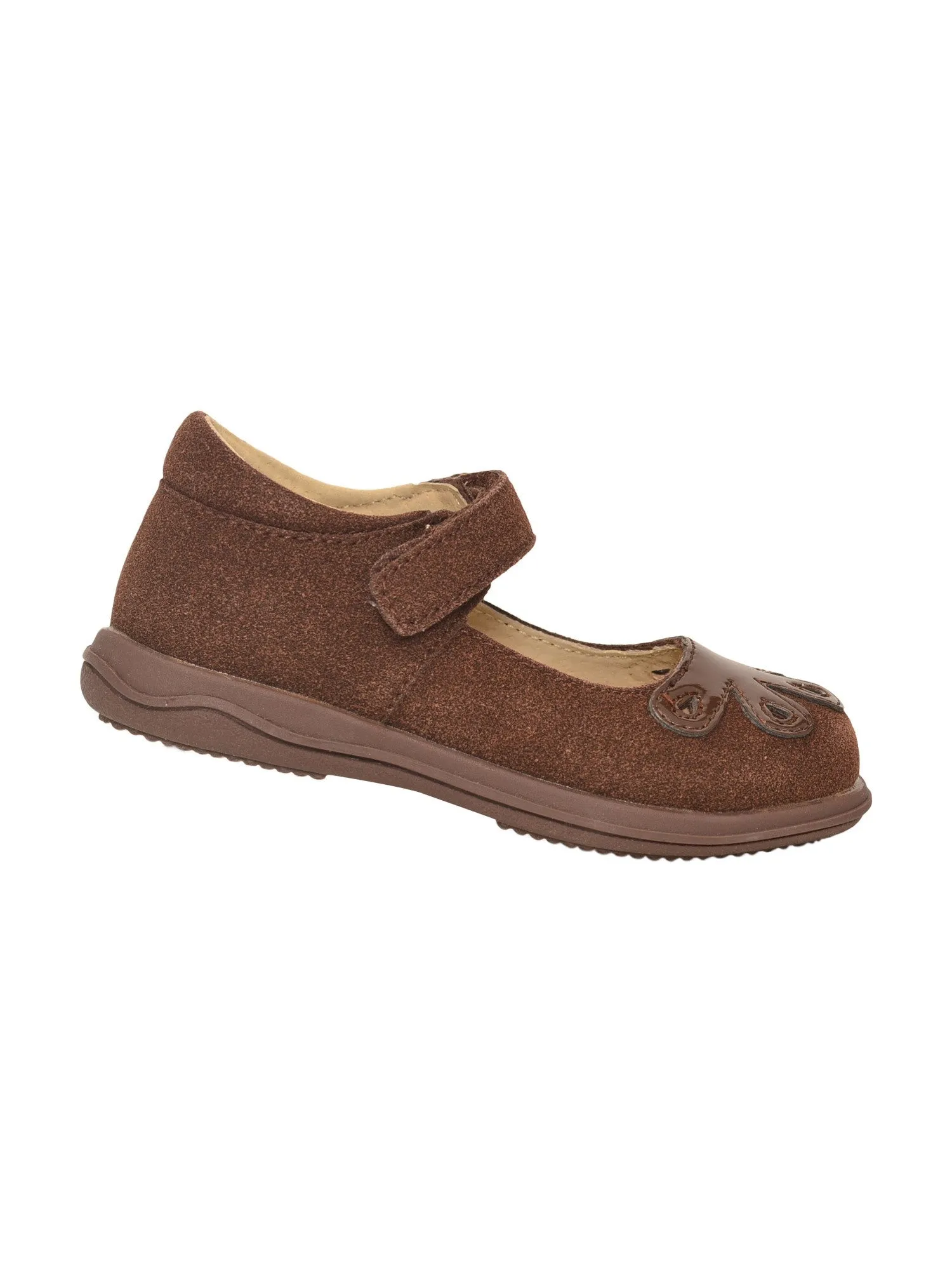 Girls Brown Bloom Leather Lining Gum Sole Mary Jane Shoes 4 Toddler-12 Kids