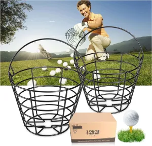 Golf ball bucket full body metal with handle can hold 50 golf balls - 10L0L