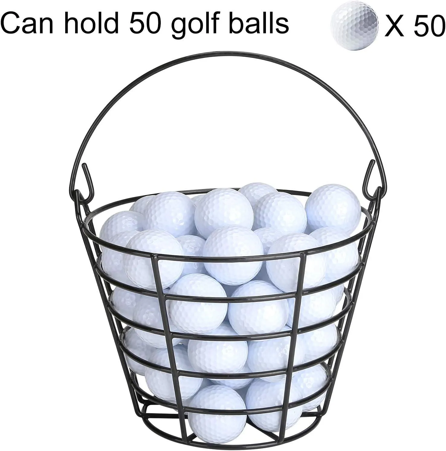 Golf ball bucket full body metal with handle can hold 50 golf balls - 10L0L