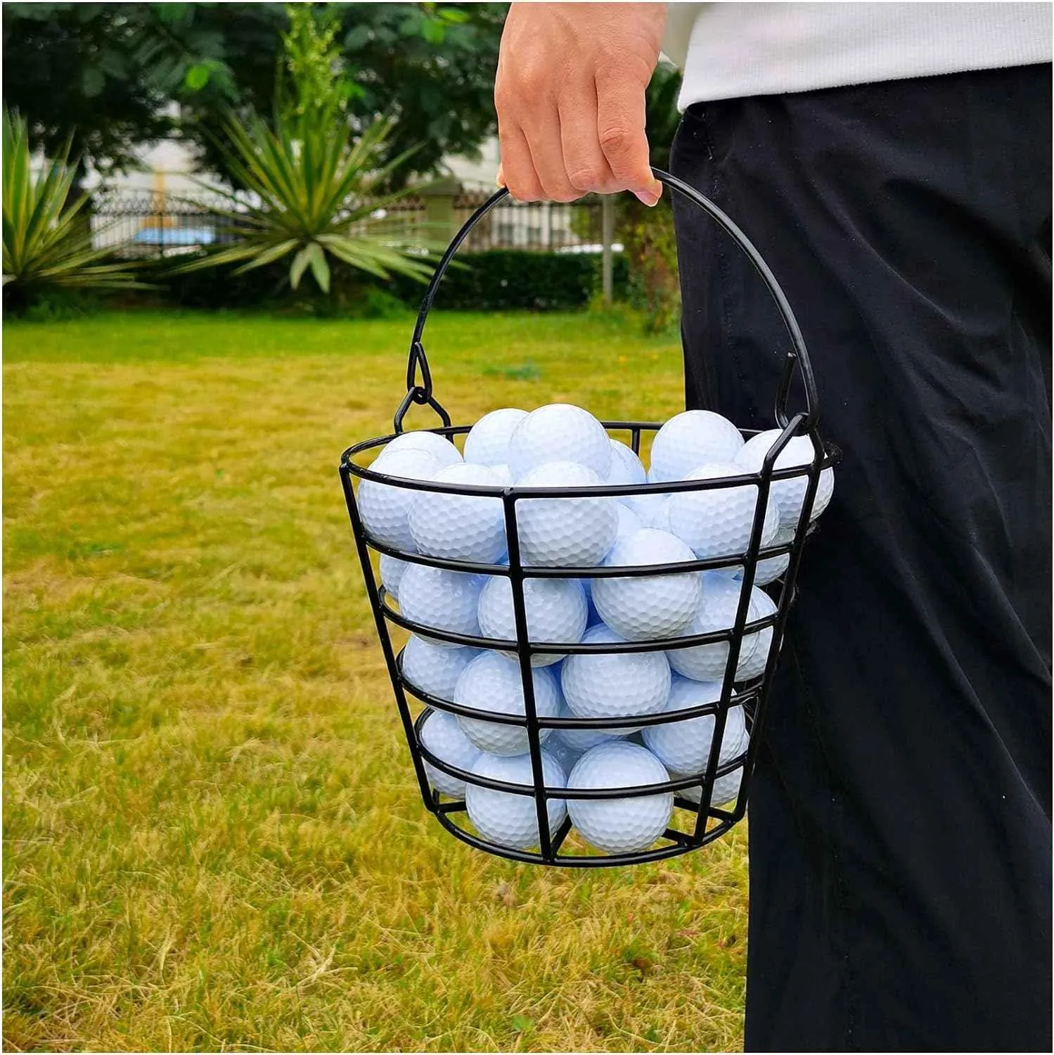 Golf ball bucket full body metal with handle can hold 50 golf balls - 10L0L