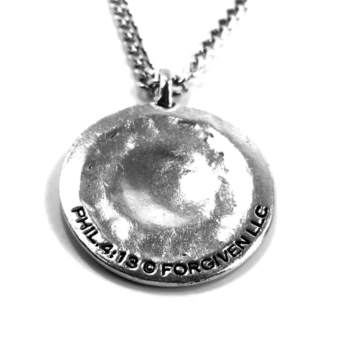 Golf Necklace Philippians 4:13 Antique Pewter on Chain