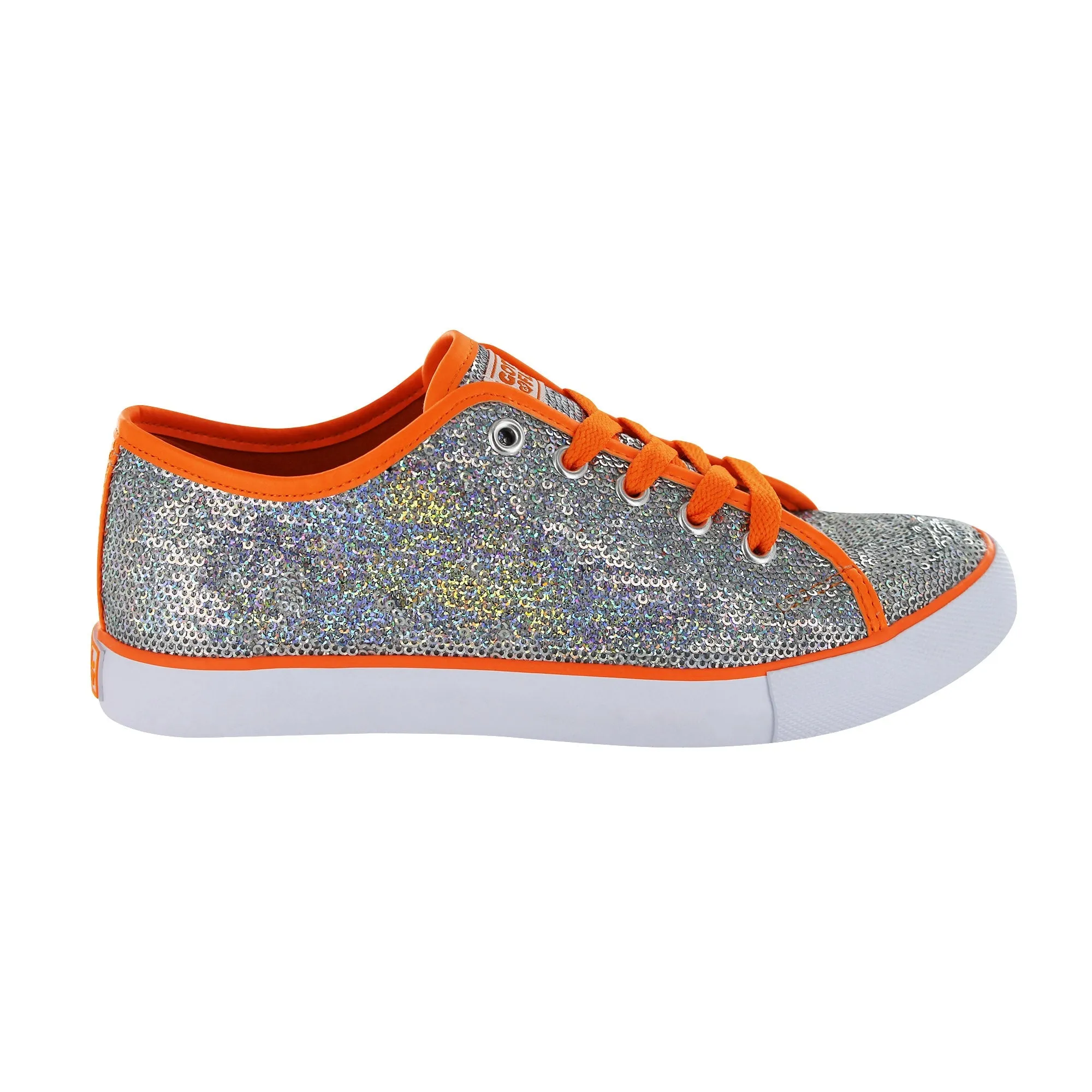 Gotta Flurt Women's Pizazz Silver/Coral Sequin Low Top Dance Sneaker