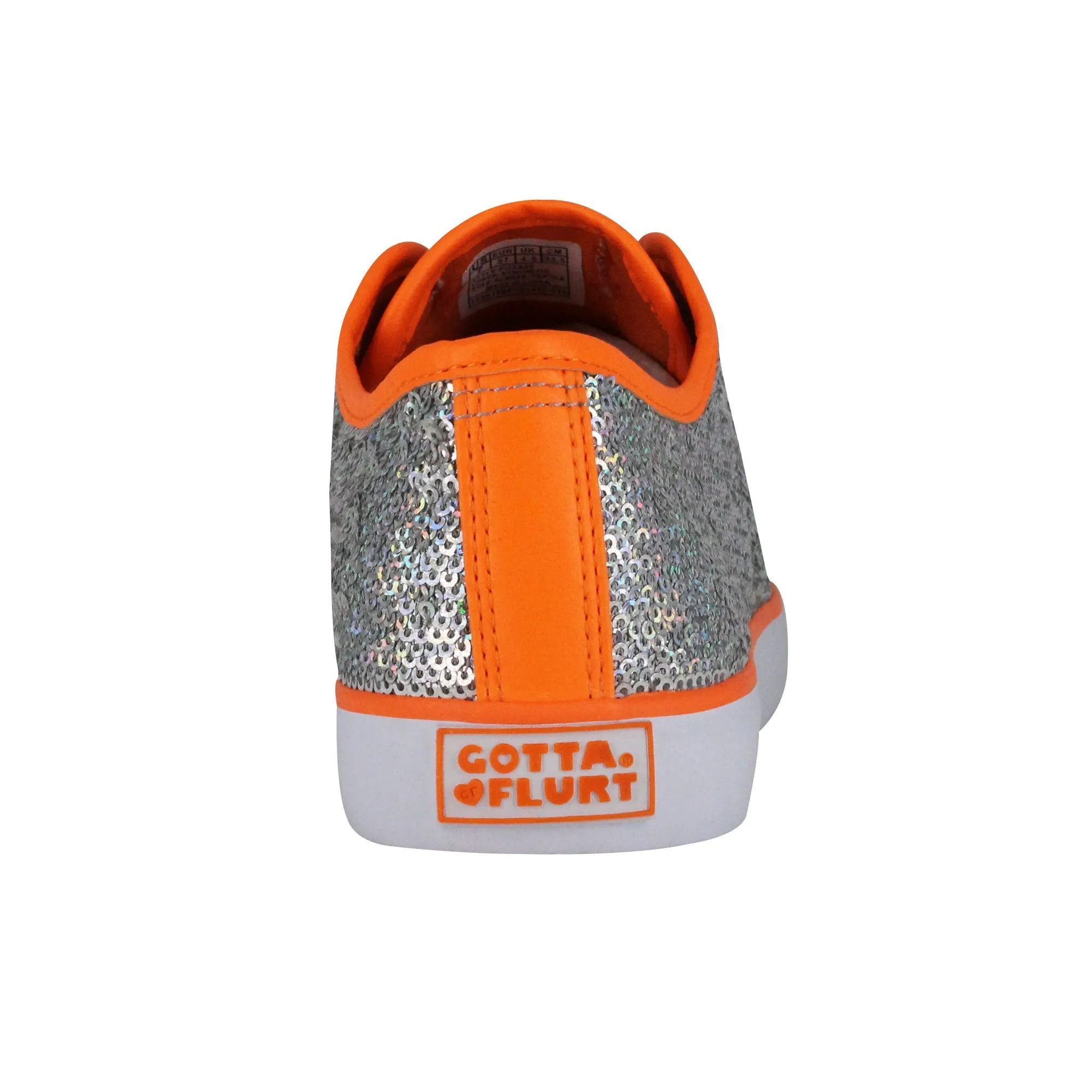 Gotta Flurt Women's Pizazz Silver/Coral Sequin Low Top Dance Sneaker