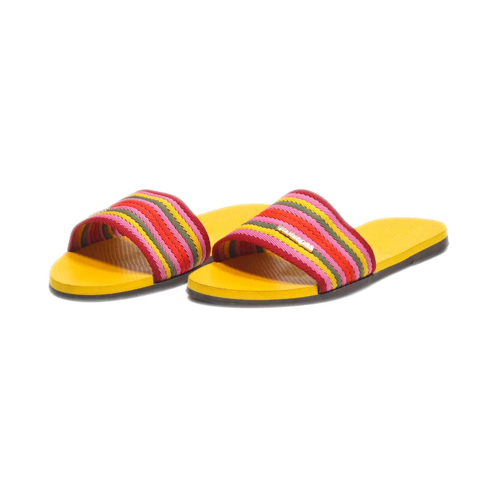 Havaianas Sliders Fabric Yellow Colour For Women