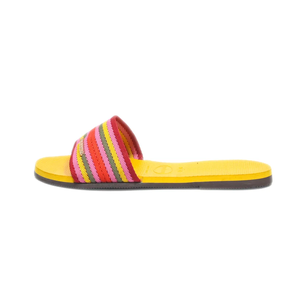 Havaianas Sliders Fabric Yellow Colour For Women