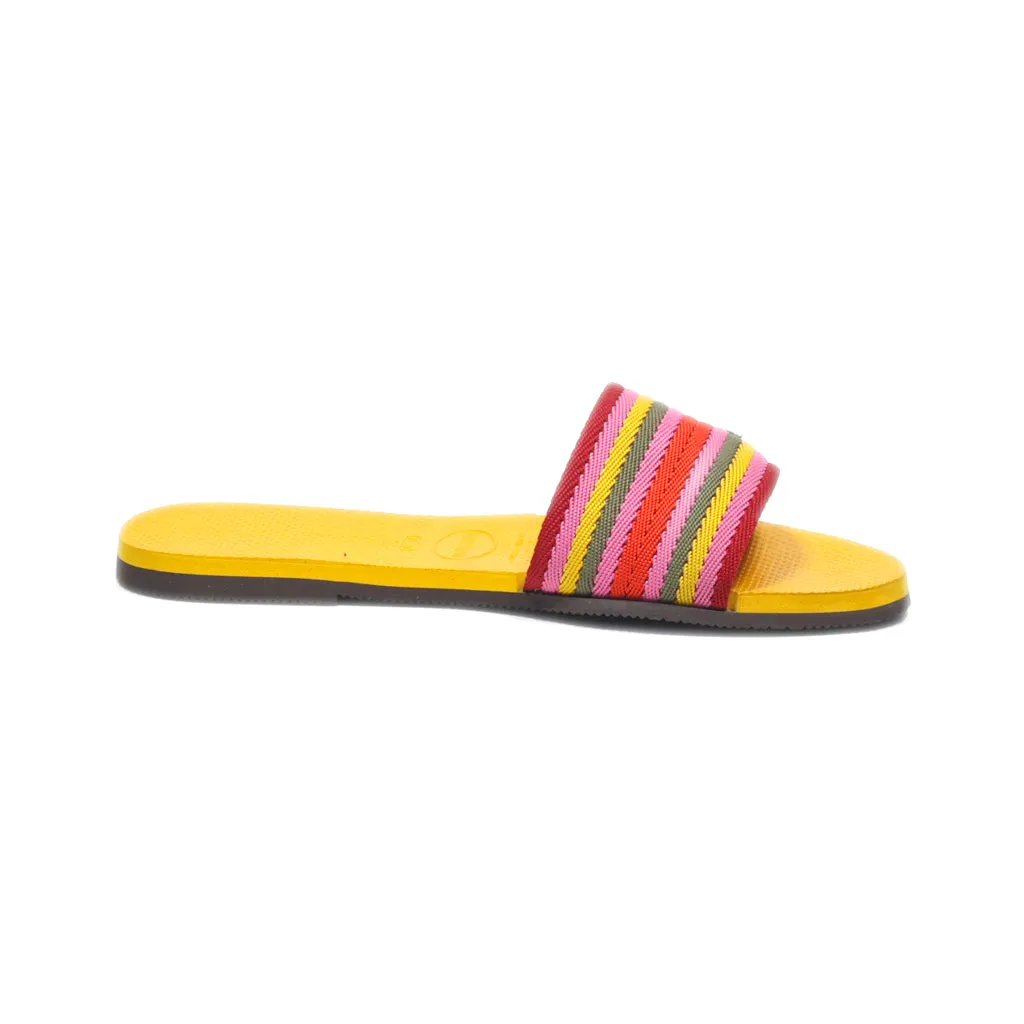 Havaianas Sliders Fabric Yellow Colour For Women