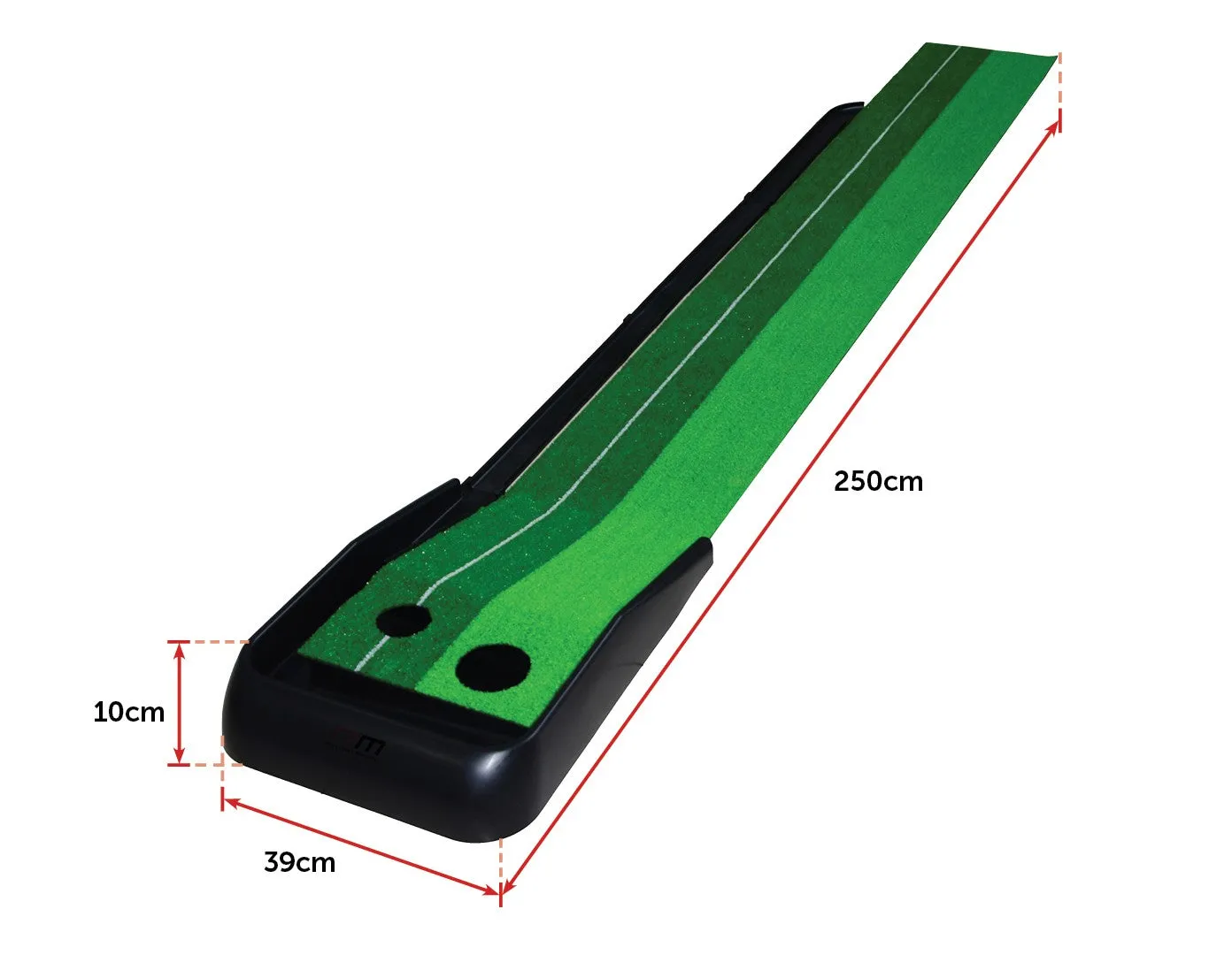 Indoor/Outdoor Putting Green Mat w/ Ball Return, 2 Holes