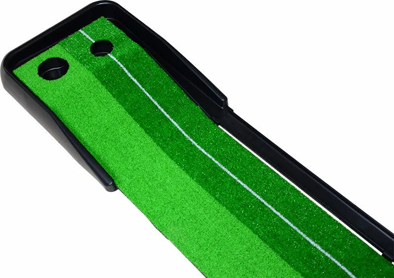 Indoor/Outdoor Putting Green Mat w/ Ball Return, 2 Holes