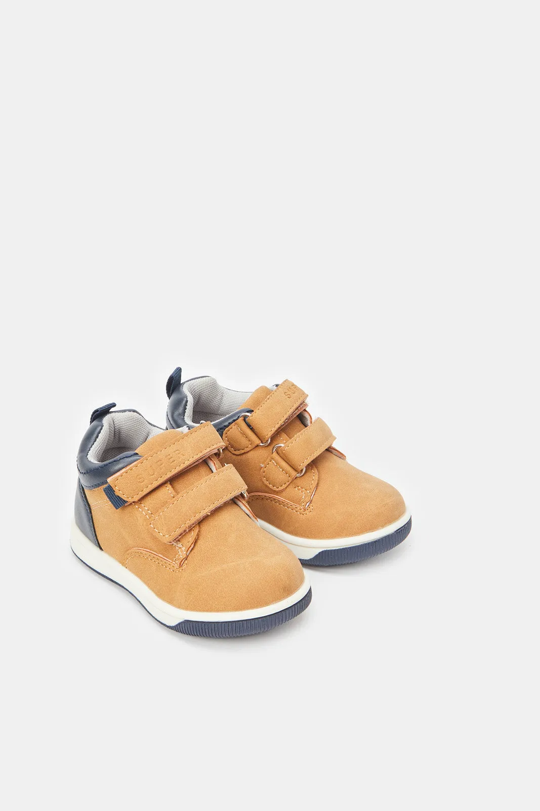 Infant Boys Tan Velcro Strap Sneakers