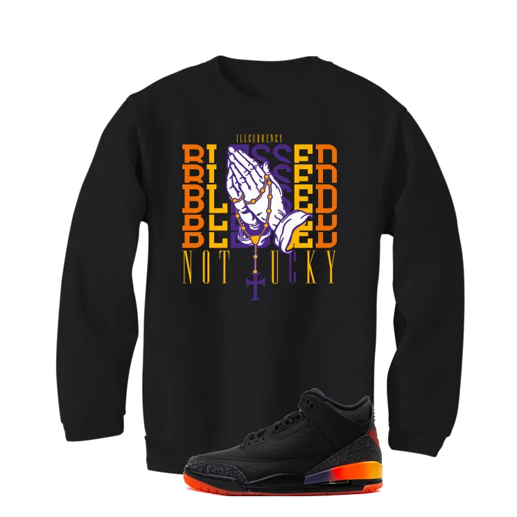 J Balvin x Air Jordan 3 Rio Black T-Shirt (Blessed not lucky)