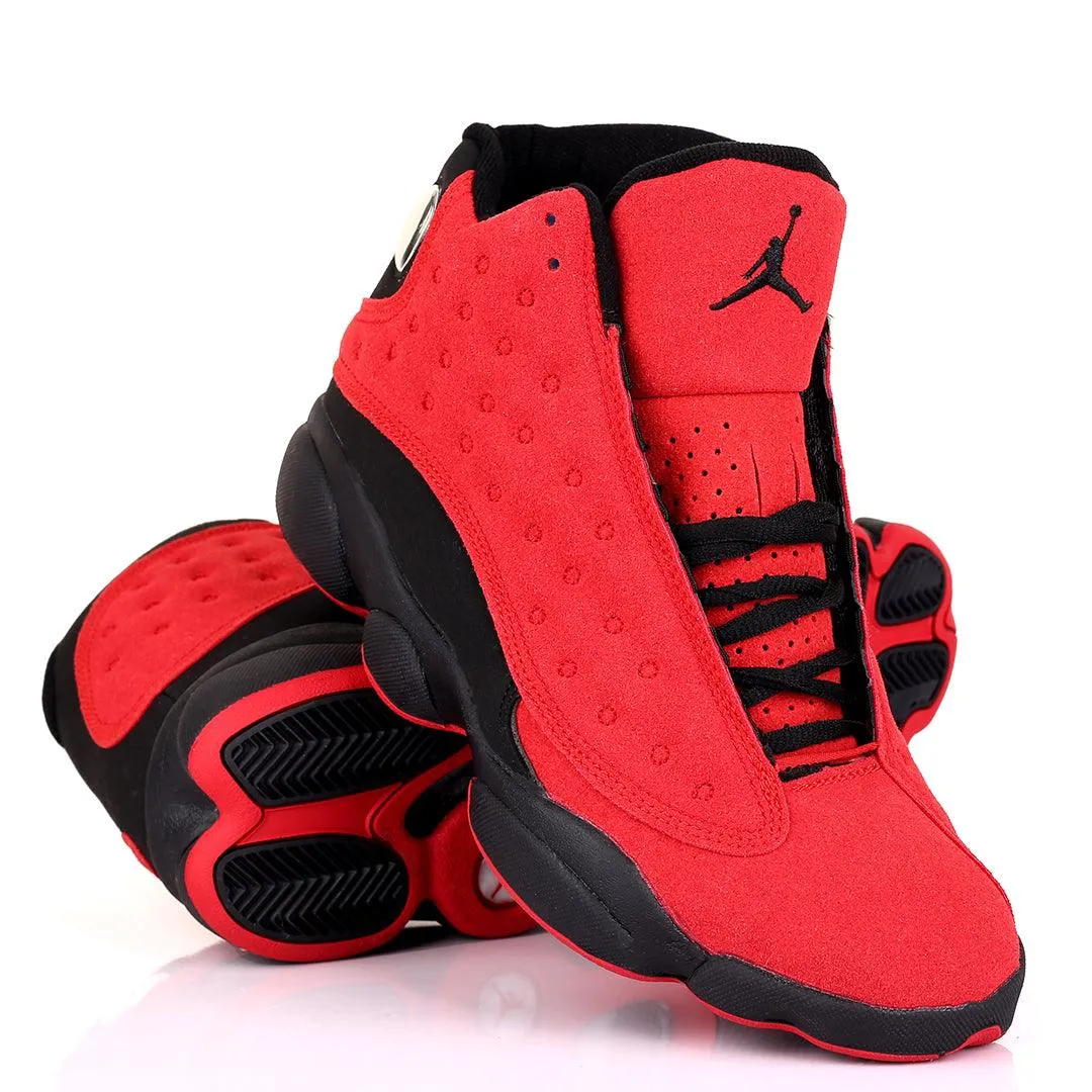 JD Lightweight Full Red Skin With Black Designed Classic Retro sneakers