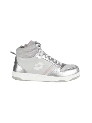 Lotto Scarpa da ginnastica da ragazza alta con Zip Rocket AMF Metal 218173 9F2 mushroom gray-white-silver