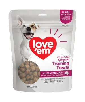 Love 'Em Dog Treats Kangaroo Training Treats 400g