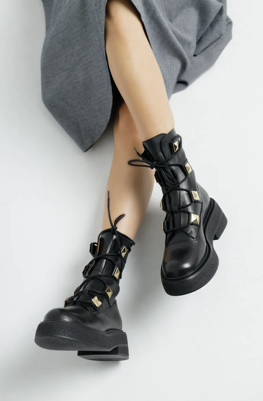 Maki Pyramid Studs Combat Boots