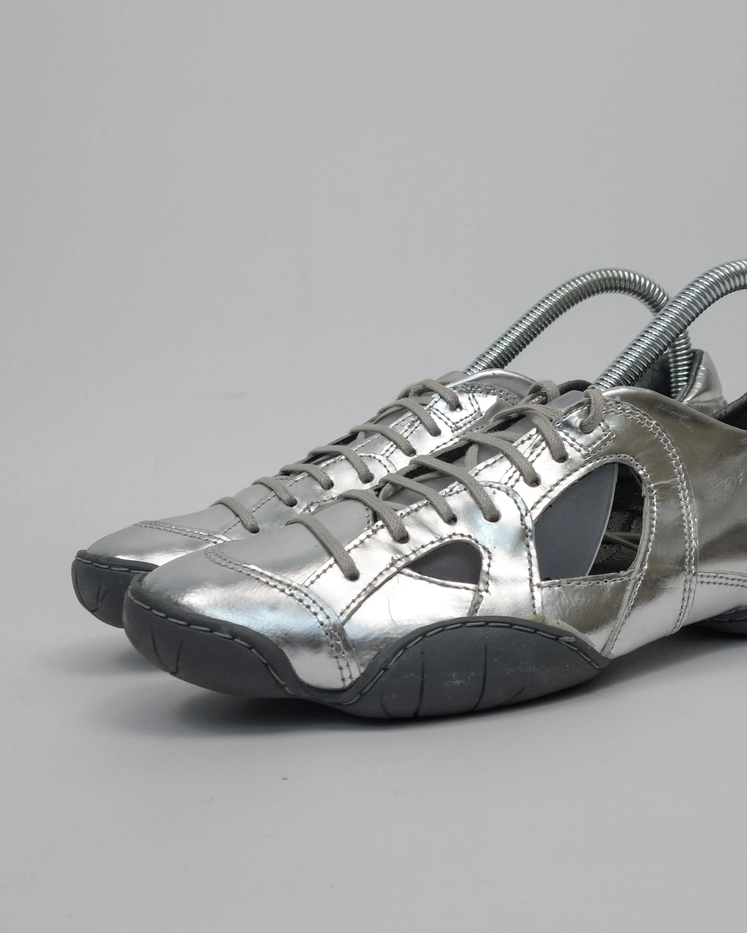 Marithé Francois Girbaud Metal Silver Opened Shoes 2000's