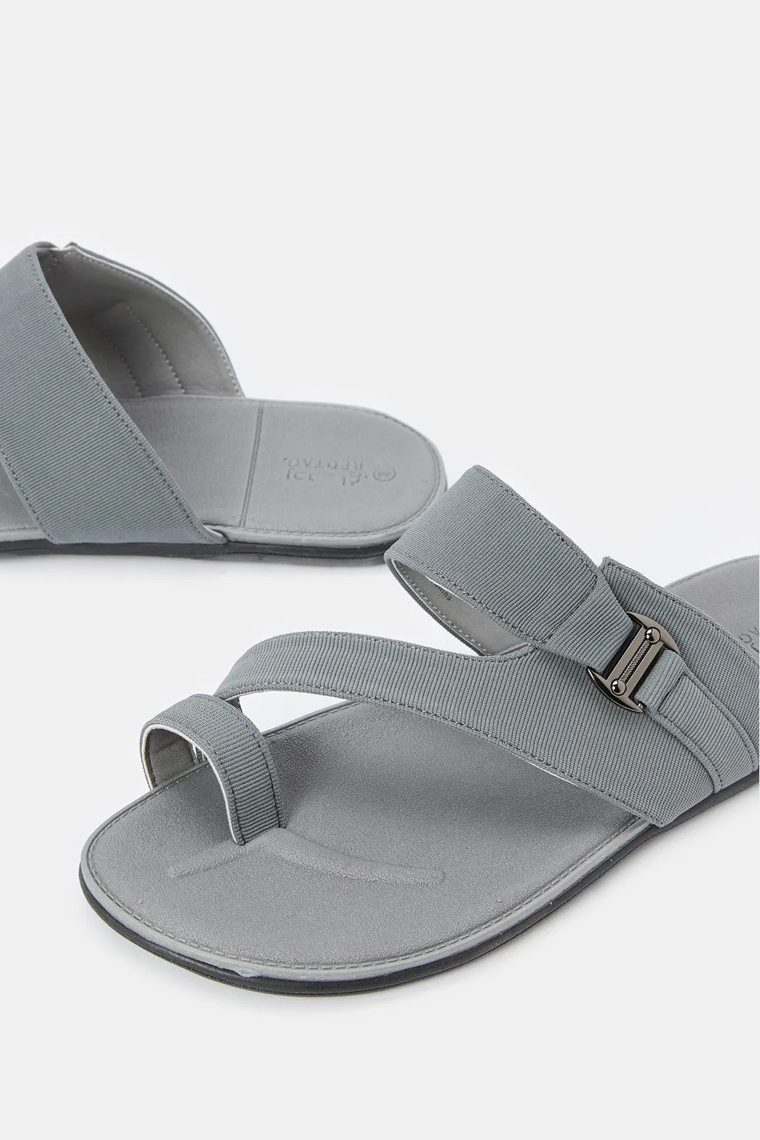 Men Grey Toering Footbed Sandal