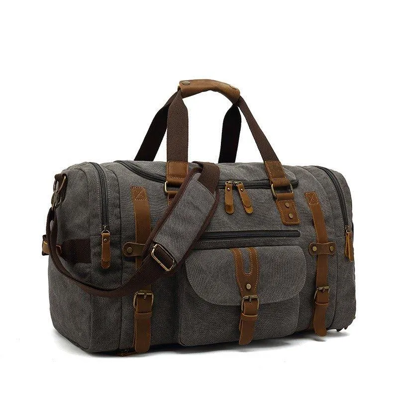 Mens Duffle Bag Canvas for Gym with Shoe Pocket