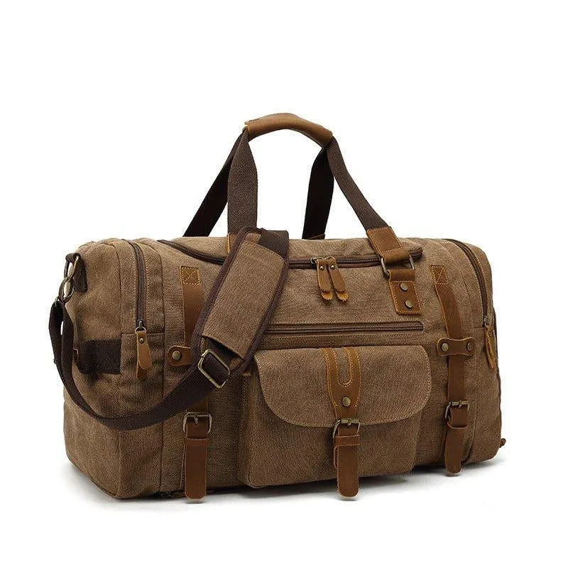 Mens Duffle Bag Canvas for Gym with Shoe Pocket