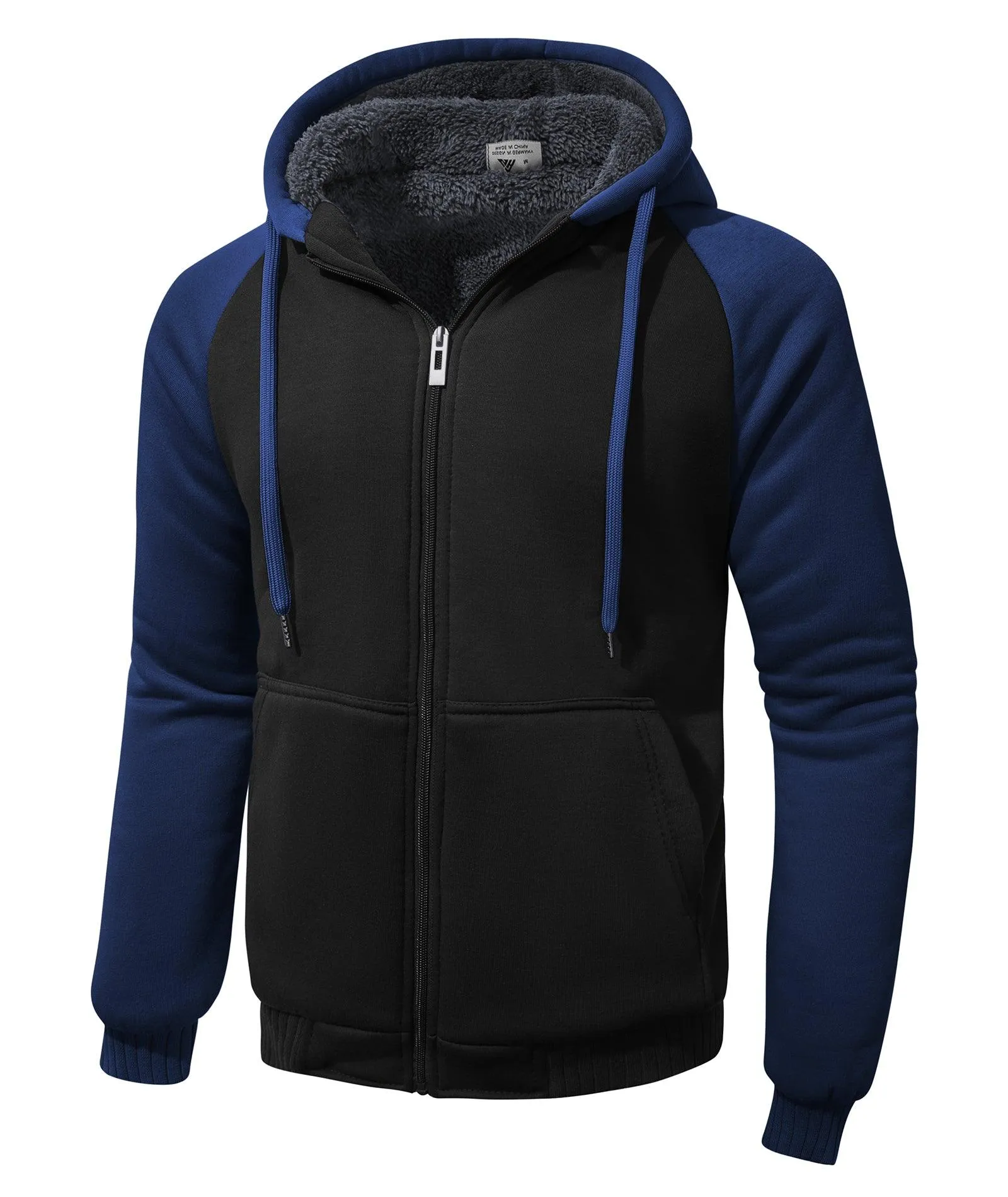 Men's Zip Up Fleece Lined Hoodie-ZPK006586