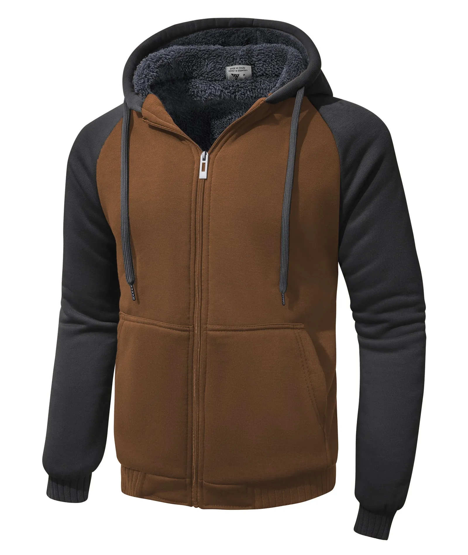 Men's Zip Up Fleece Lined Hoodie-ZPK006586