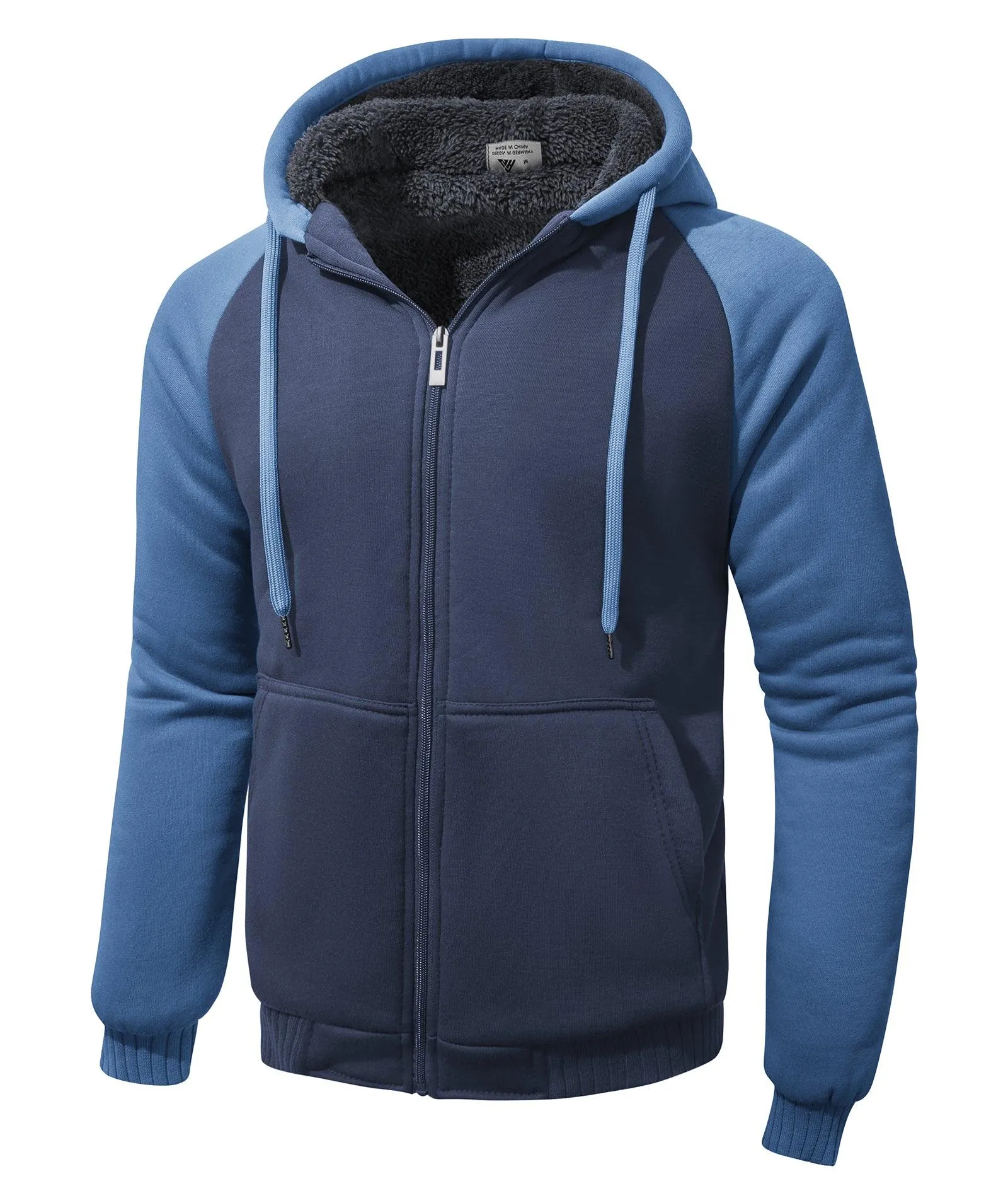 Men's Zip Up Fleece Lined Hoodie-ZPK006586