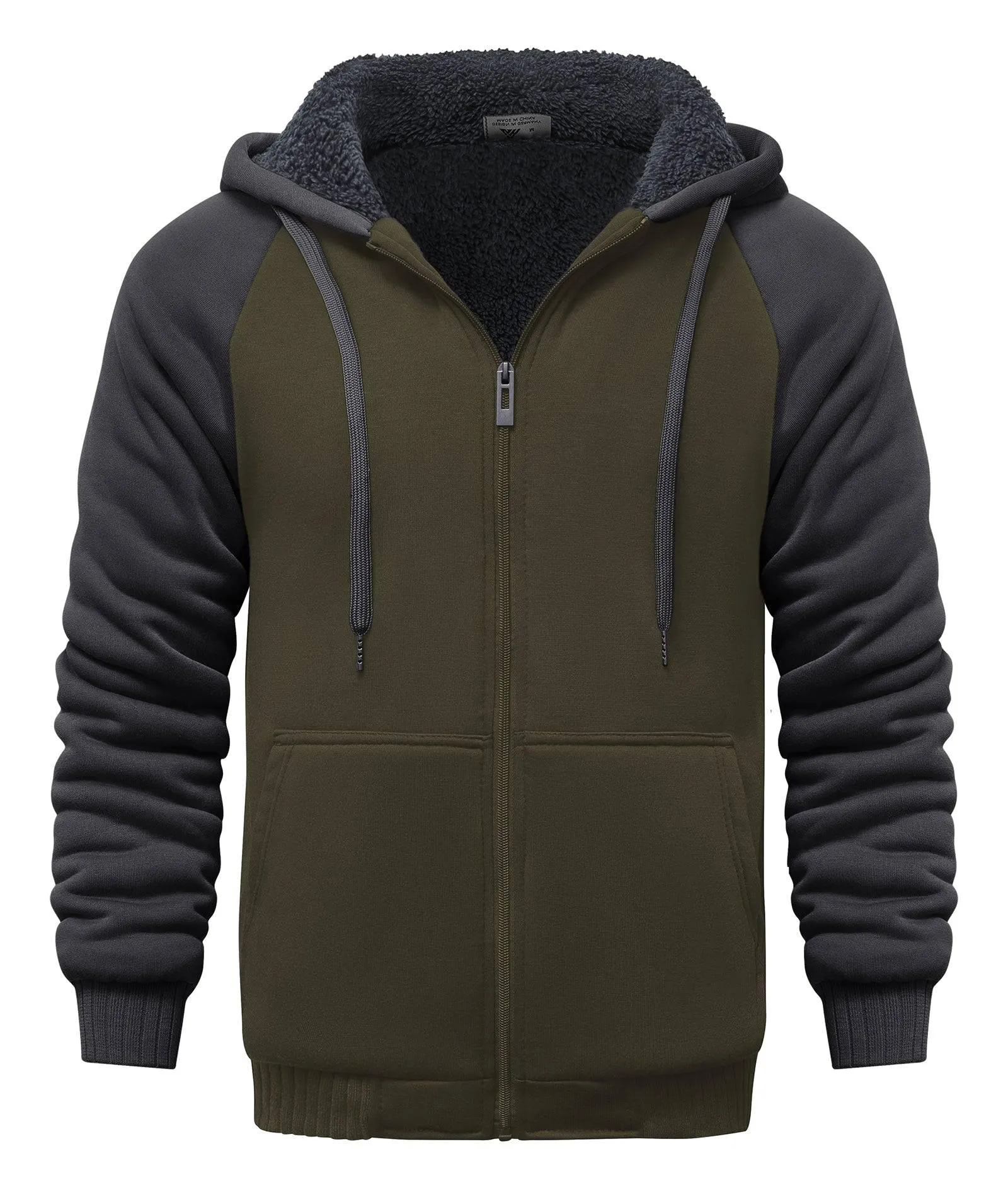 Men's Zip Up Fleece Lined Hoodie-ZPK006586