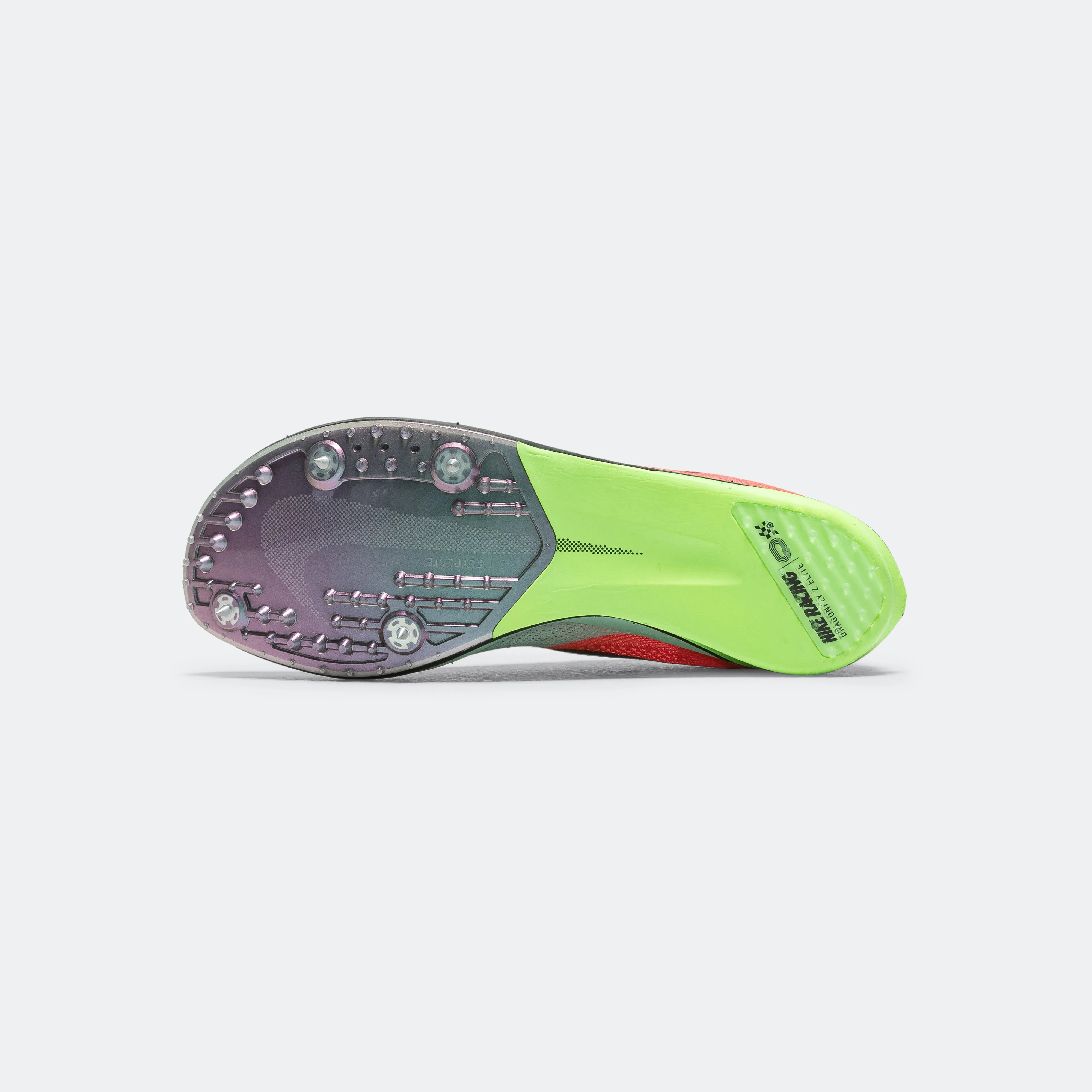 Mens ZoomX Dragonfly 2 Elite - Bright Crimson/Cave Purple-Lime Blast