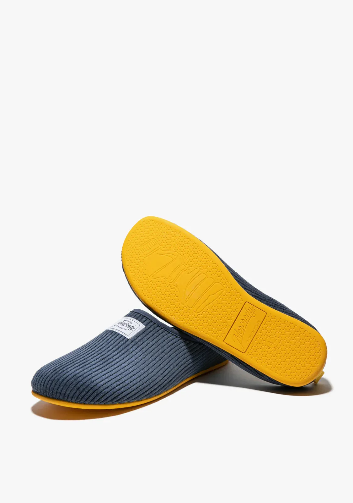 Mercredy Navy/Yellow Soft Cord Slippers