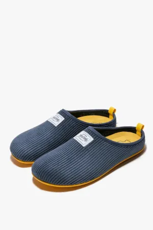 Mercredy Navy/Yellow Soft Cord Slippers