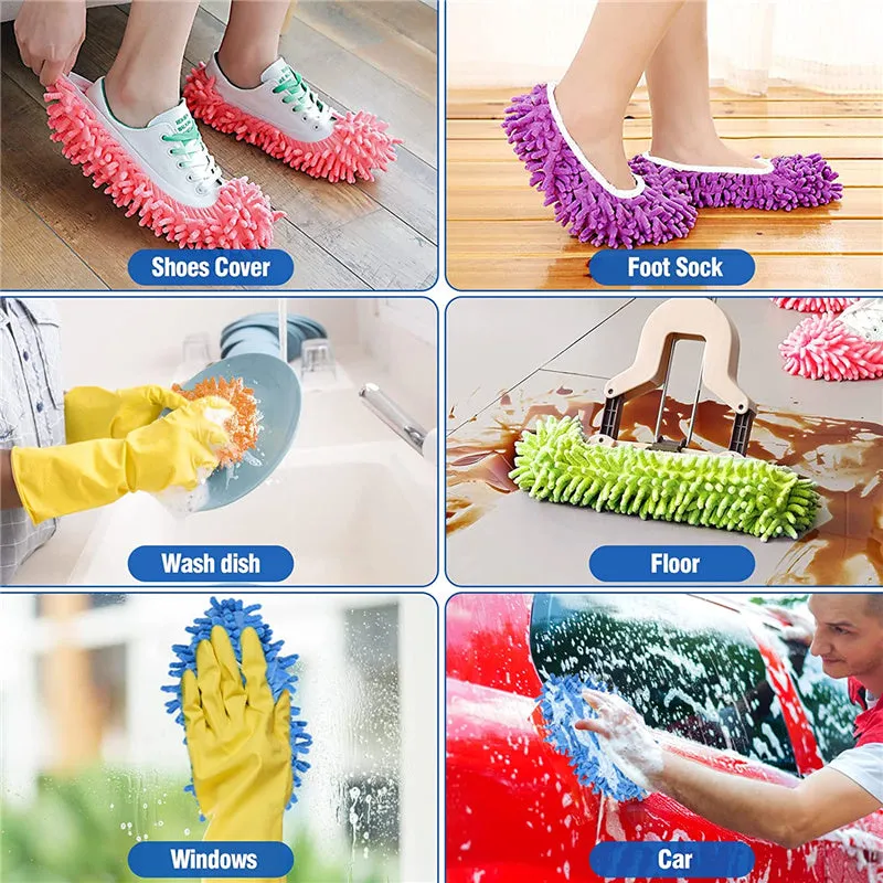 Microfiber Mop Slipper Shoes Cover for Floor Cleaning Washable