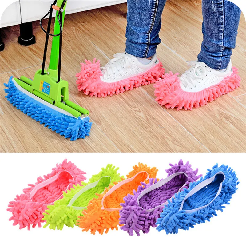 Microfiber Mop Slipper Shoes Cover for Floor Cleaning Washable