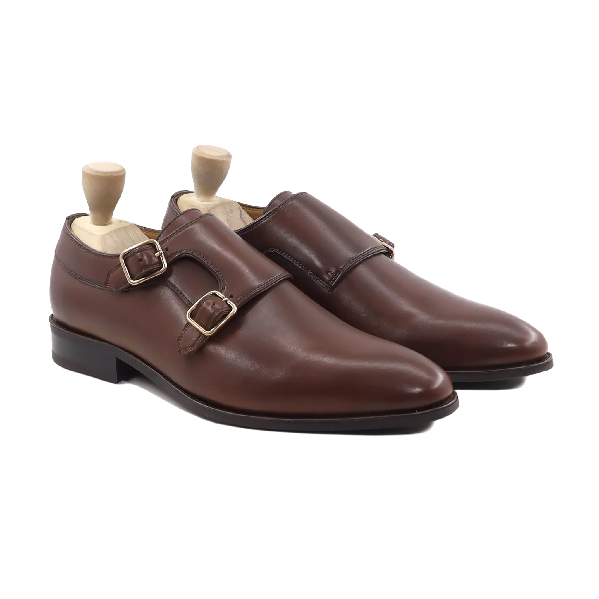 Miku - Men's Brown Calf Leather Double Monkstrap