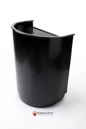 Non-Sound Curved Mobile Speech Lectern. Color: Black - FREE SHIPPING!