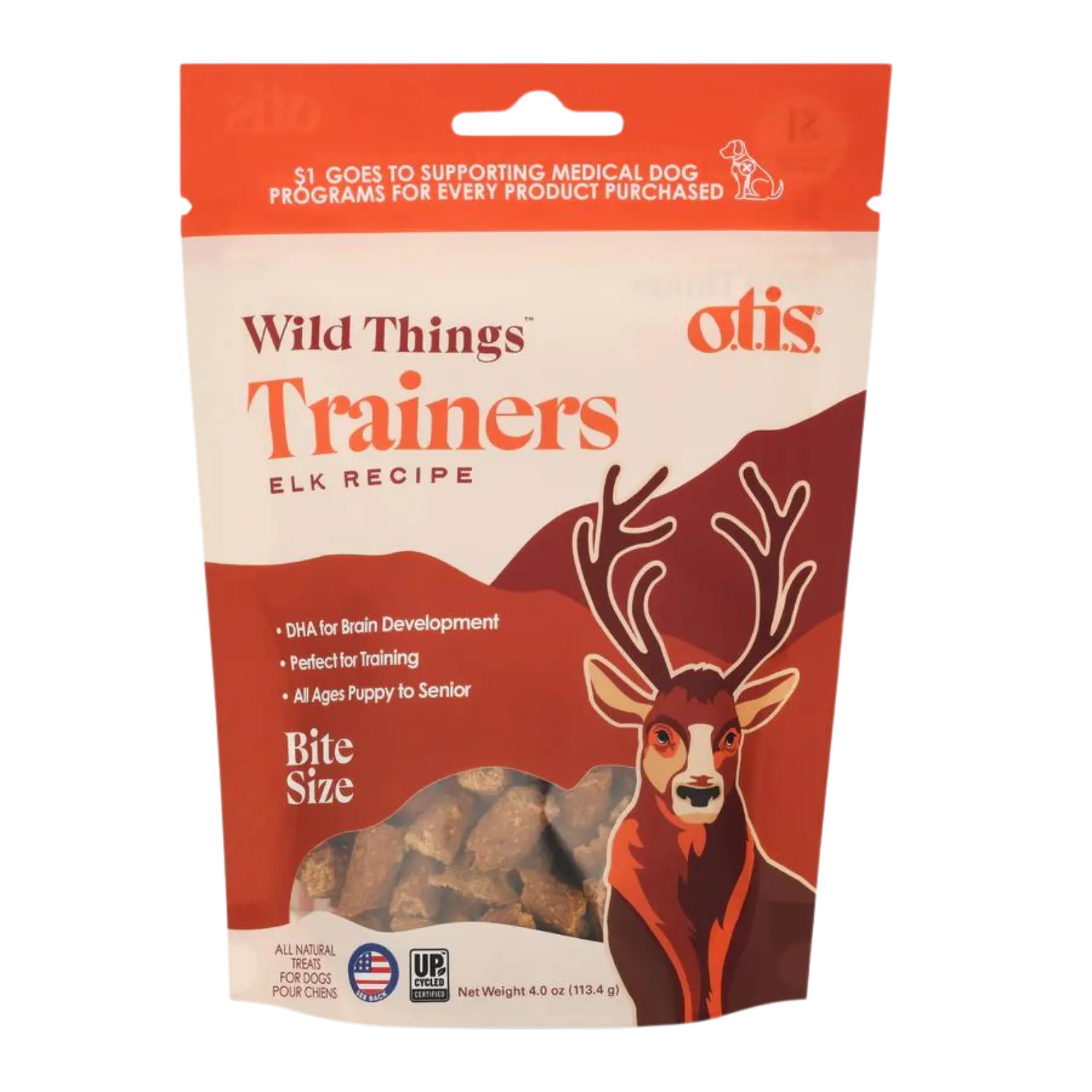 Otis Wild Things Elk Recipe Trainers Dog Treats 4 oz