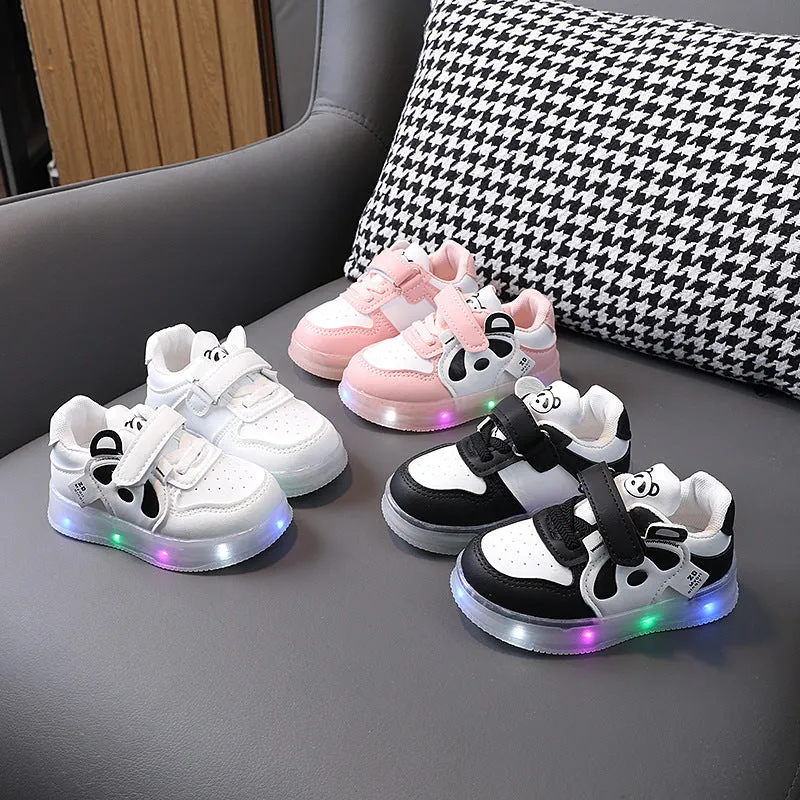 Panda Face LED Shoes - White