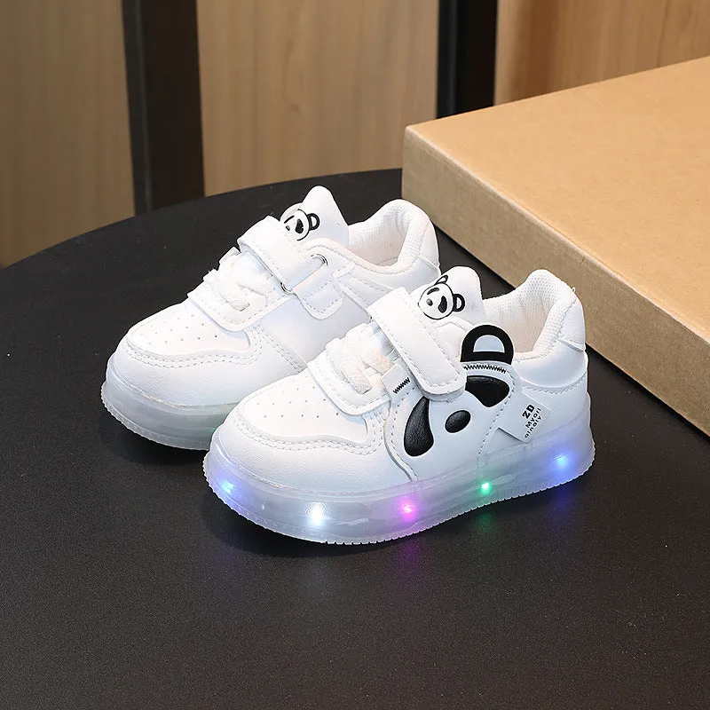 Panda Face LED Shoes - White