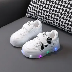 Panda Face LED Shoes - White