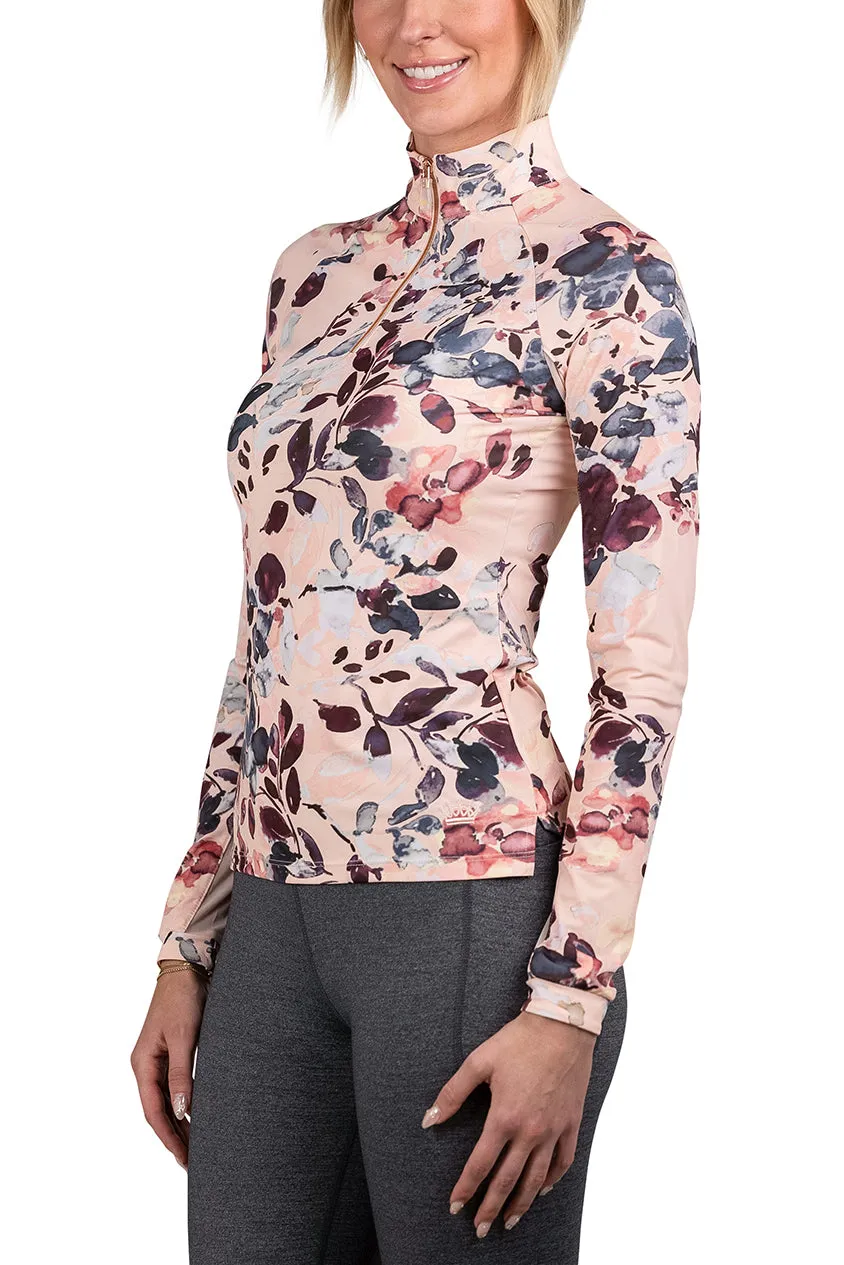 Pearl Blush Watercolor Floral Long Sleeve Sun Shirt