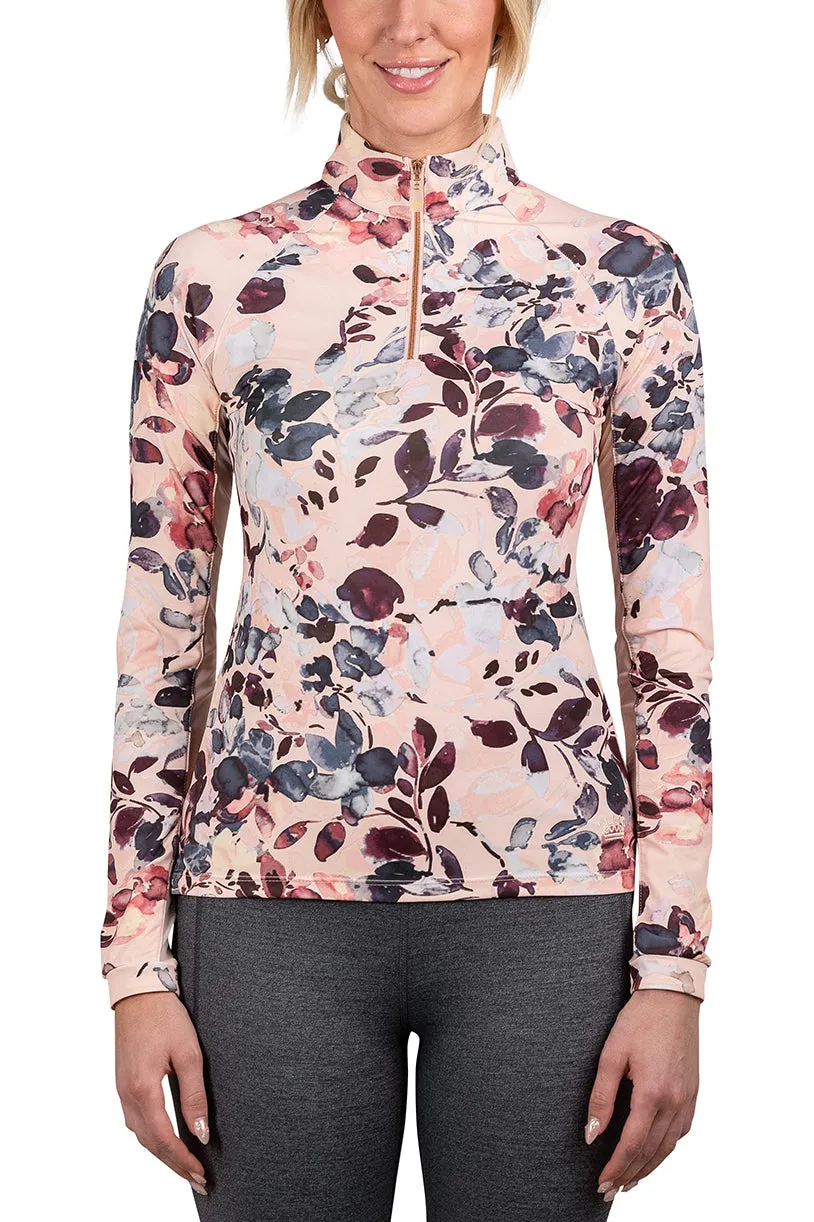 Pearl Blush Watercolor Floral Long Sleeve Sun Shirt