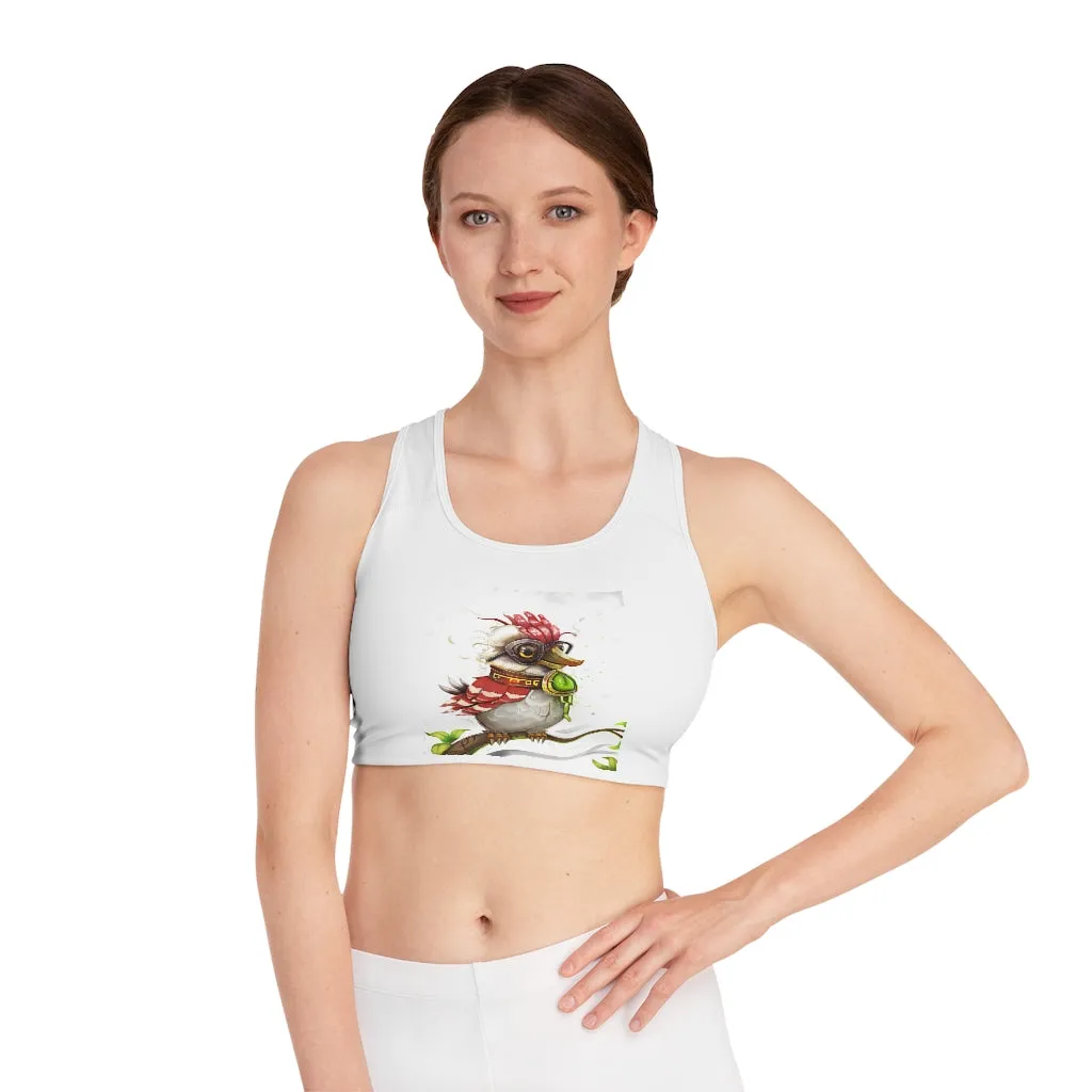 Pete the Sweet Little Bird Fire Bull Sports Bra (AOP)