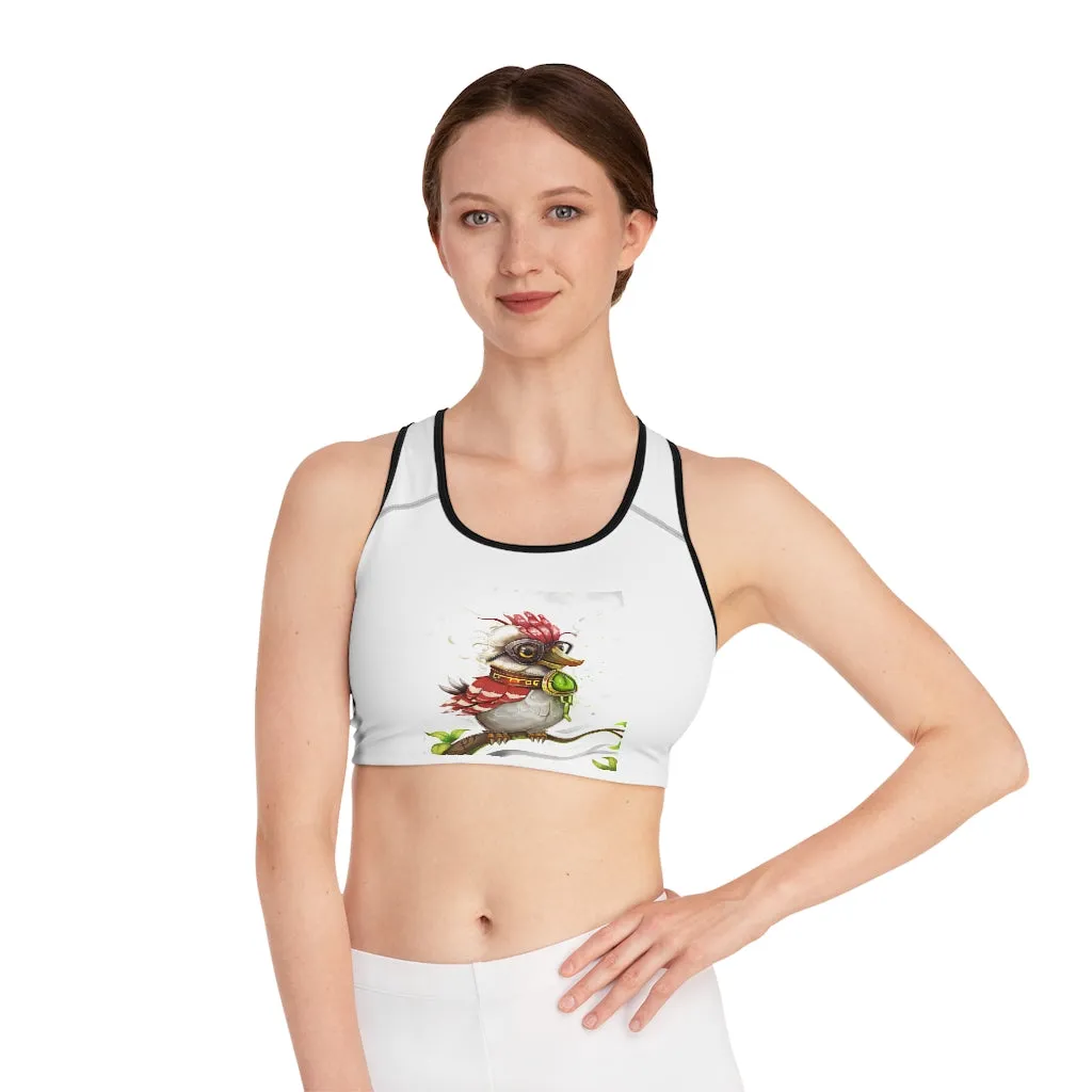 Pete the Sweet Little Bird Fire Bull Sports Bra (AOP)