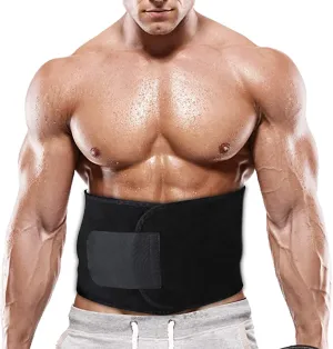 Portzon Waist Trimmer for Men & Women, Neoprene Stomach Wrap, Exercise & Fitness Waist Belt Adjustable Slimmer Body Shaper