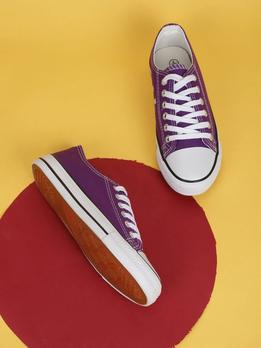 Purple Canvas Lace Up Sneakers (TC-CAN1-PUR)